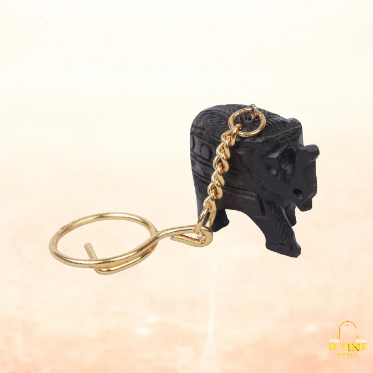NATURAL EBONY WOOD ELEPHANT KEYCHAIN KARUNGALI KATTAI